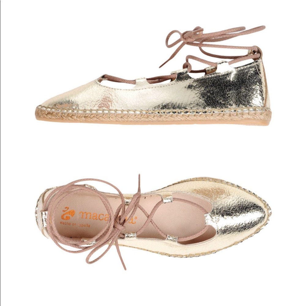 Gold ballet flats